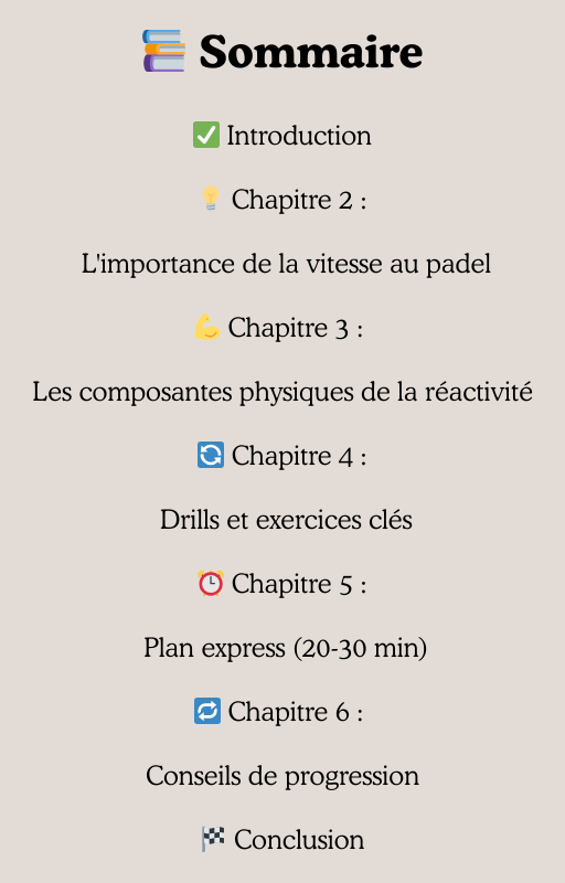 Vitesse et Réactivité Padel : Déplacements Express