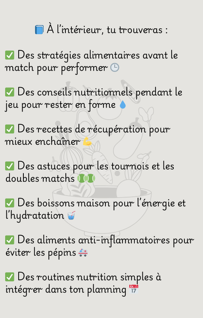 Nutrition Performance Padel : Avant, Pendant, Après le Match