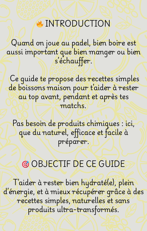 Boissons Énergétiques Maison pour Padel : Recettes Naturelles