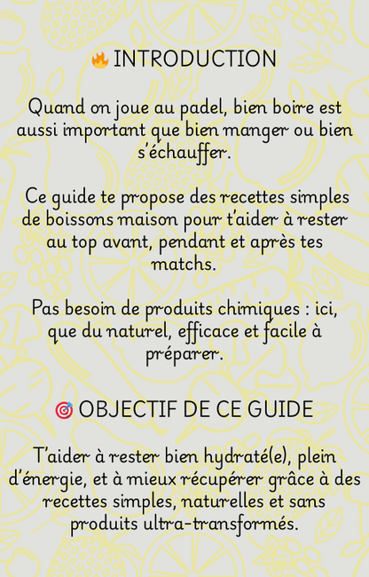 Boissons Énergétiques Maison pour Padel : Recettes Naturelles