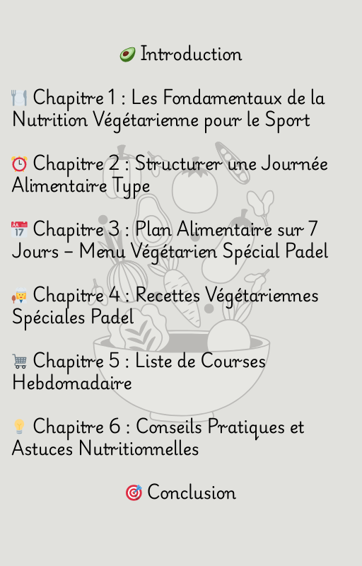 Nutrition Végétarienne Padel : Guide Complet Sans Viande